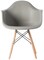 Mid-Century Modern Style Plastic DAW Shell Dining Arm Chair with Wooden Dowel Eiffel Legs